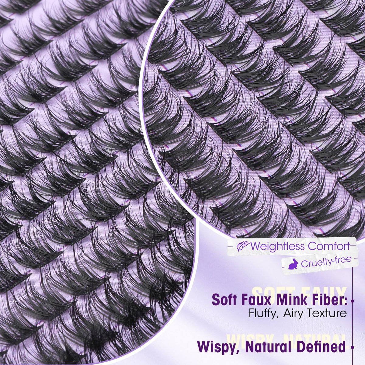 Wispy Fluffy Lash Clusters 8–14mm Short Eyelash Clusters Natural CC Curl Individual Lashes DIY Eyelash Extensions with Thin Lash Band for Daily Wear, Clean Girl & Soft Glam by Yawamica