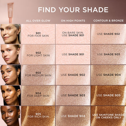 L'Oreal Paris Makeup True Match Lumi Glotion XL, Natural Glow Enhancer, Illuminator, Highlighter, Bronzing Drops For a Sun-Kissed Glow for Face and Body, 903 Medium, XL 3.04 fl oz