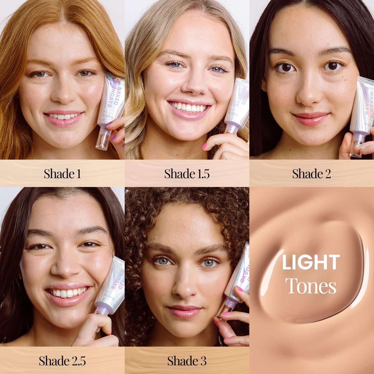Naked Sundays BeautyScreen Peptide Foundation Tint SPF50, 2.5 Light Neutral