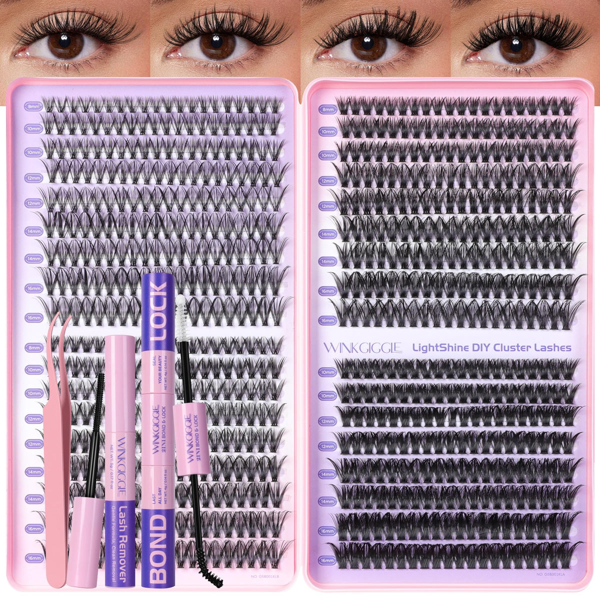 WINKGIGGLE Lash Clusters Kit 700pcs, Eyelash Clusters Kit