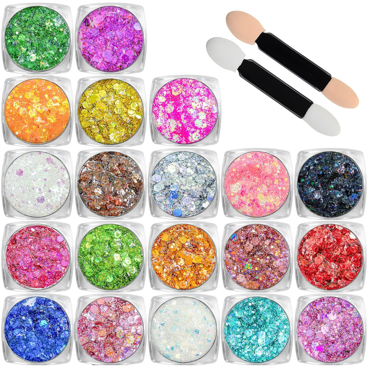 Body Glitter Face Glitter Makeup Festival Glitter, 20 Colors Face and Body Glitter Gel, Hair Glitter Gel, Body Makeup