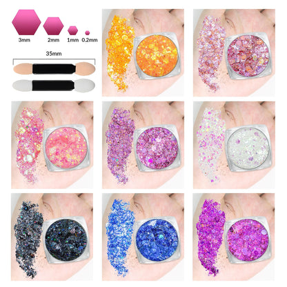 Body Glitter Face Glitter Makeup Festival Glitter, 20 Colors Face and Body Glitter Gel, Hair Glitter Gel, Body Makeup